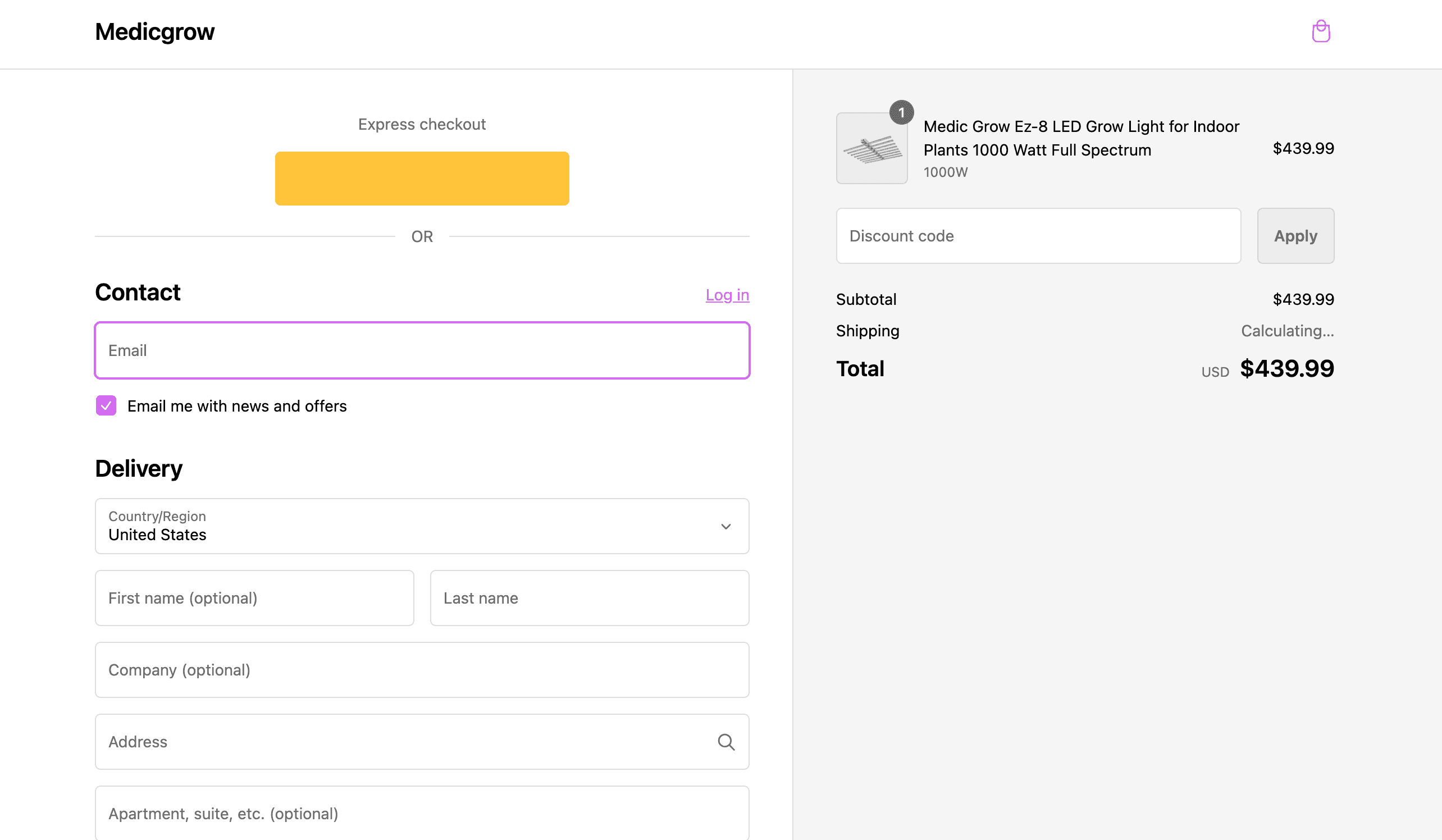 How to apply Medic Grow coupon code